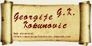 Georgije Kopunović vizit kartica